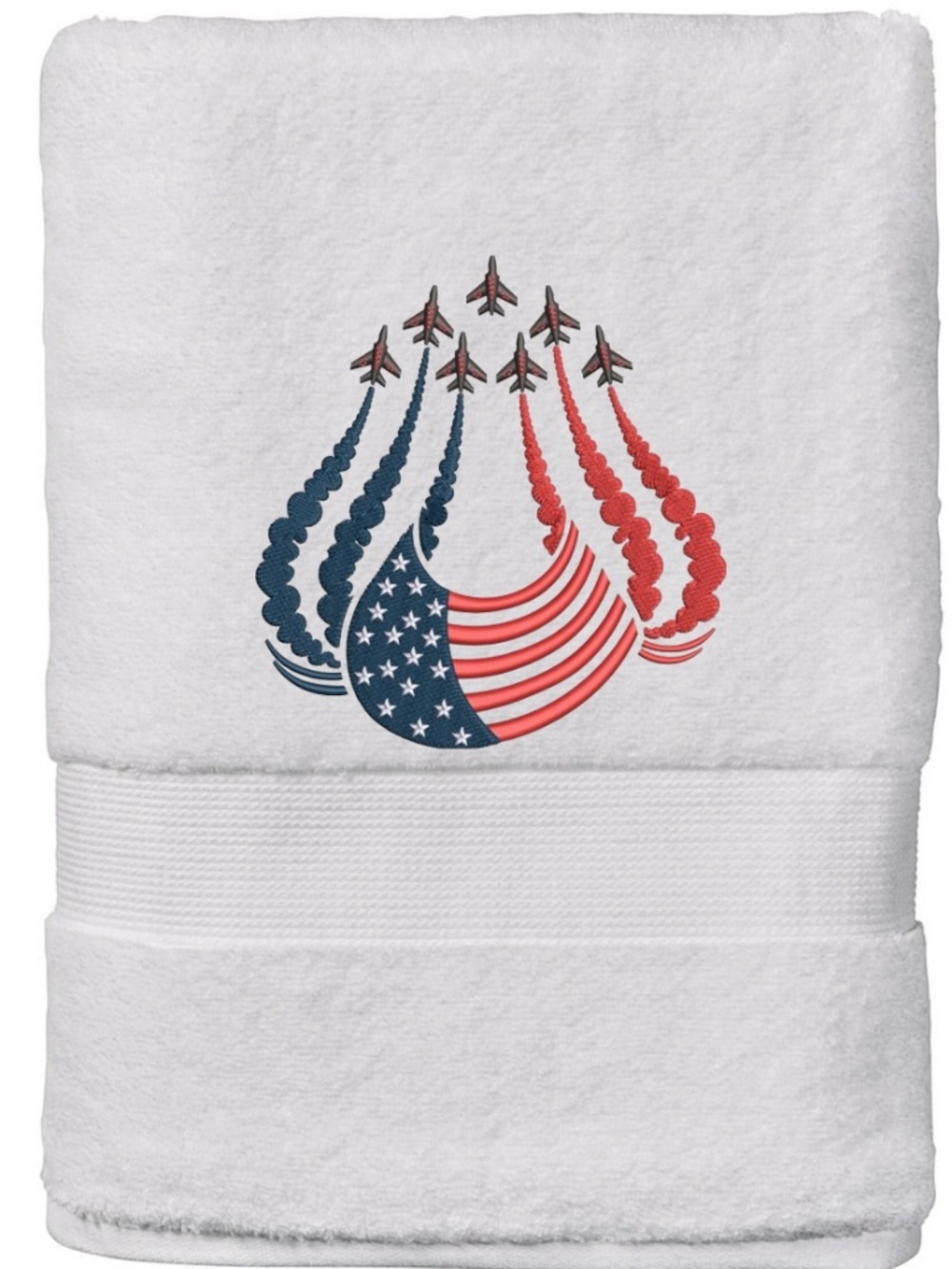 Independence Patriotic Hand Towel embroidered made to order guest room White
